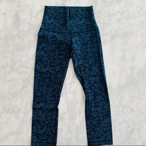 Lululemon Wunder Under Crop Black Teal Splatter 4